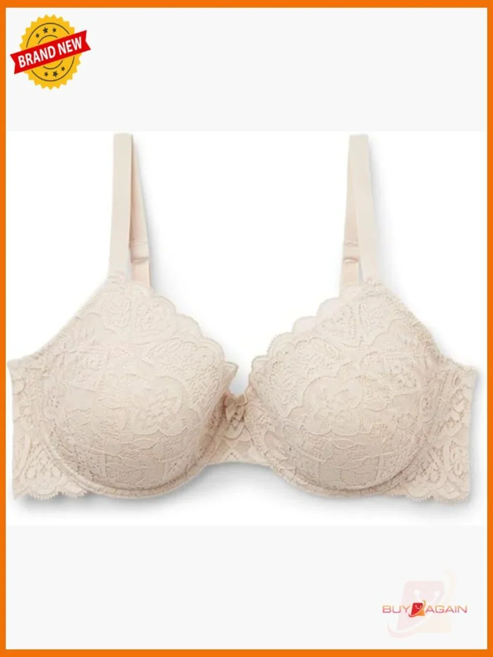 Lace Balconette Bra, Lightly Padded, Adjustable Straps, Wired, U-Back, Medium